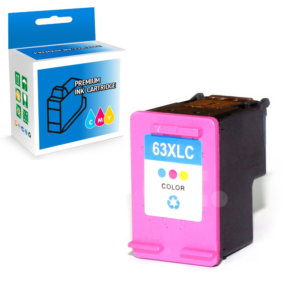 HP 63XL F6U63AN Remanufactured Tri-Color High Yield Ink Cartridge -1 Pack