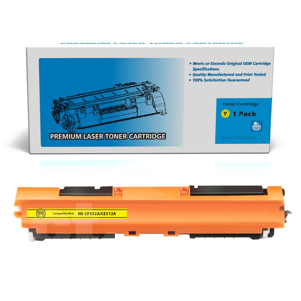 HP CF352A 130A CE312A 126A Compatible Yellow Standard Yield Toner Cartridge -1 Pack
