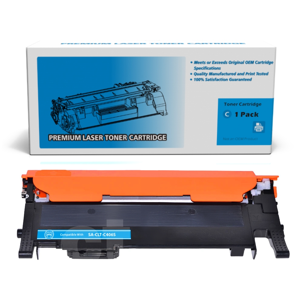 Samsung CLT-C406S CLTC406S Compatible Cyan Standard Yield Toner Cartridge -1 Pack