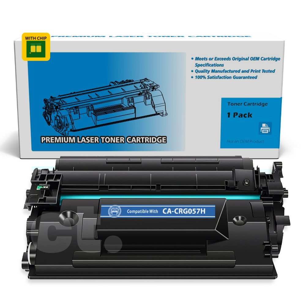 [With Chip] Canon CRG057H CRG 057H Compatible Black High Yield Toner Cartridge - 1 Pack