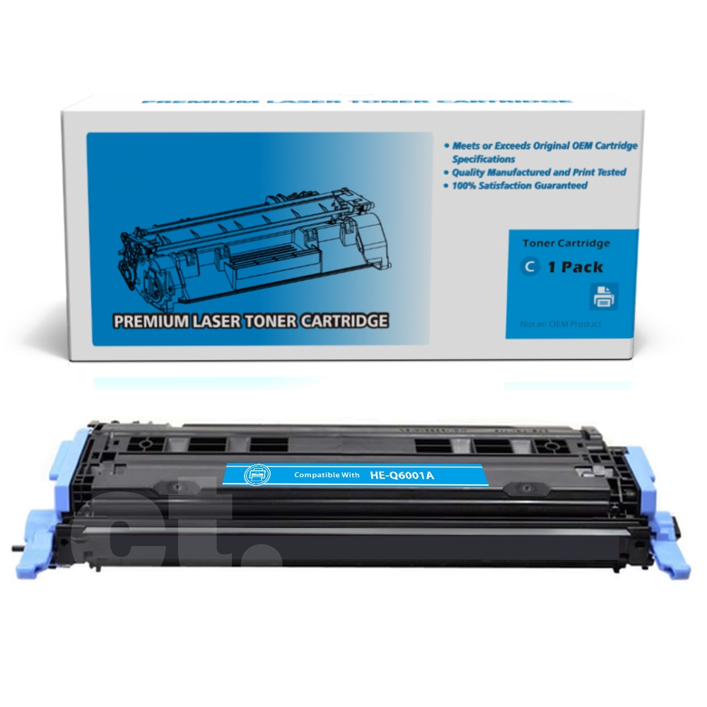 HP Q6001A 124A Remanufactured Cyan Standard Yield Toner Cartridge -1 Pack
