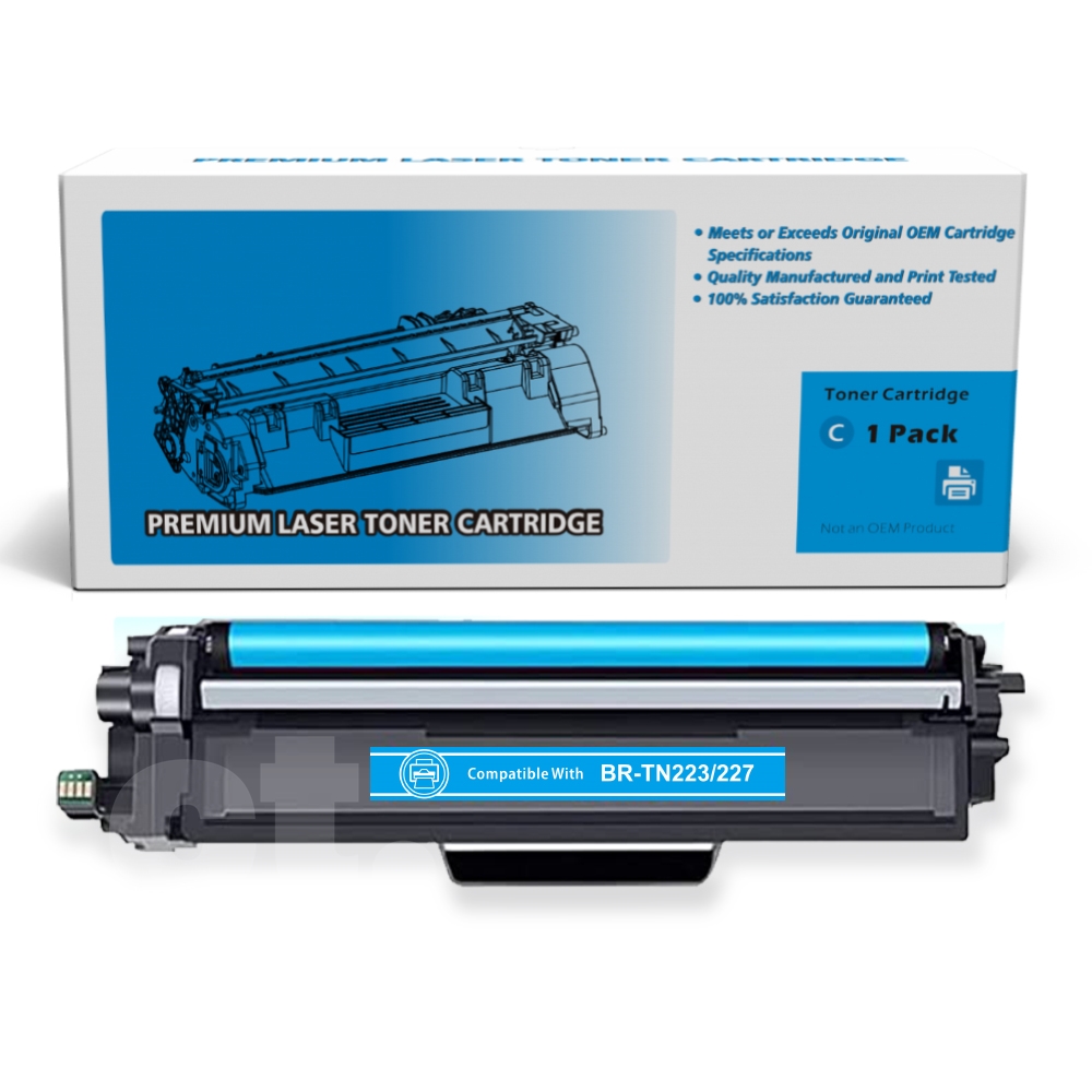 [With Chip] Brother TN-227 TN227 Compatible Cyan High Yield Toner Cartridge -1 Pack