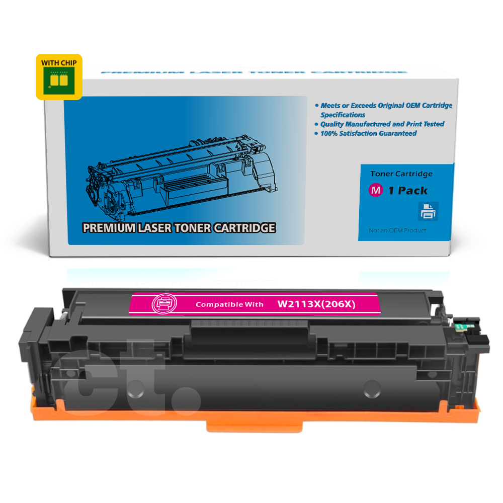 [With Chip] HP W2113X 206X Compatible Magenta High Yield Toner Cartridge - 1 Pack