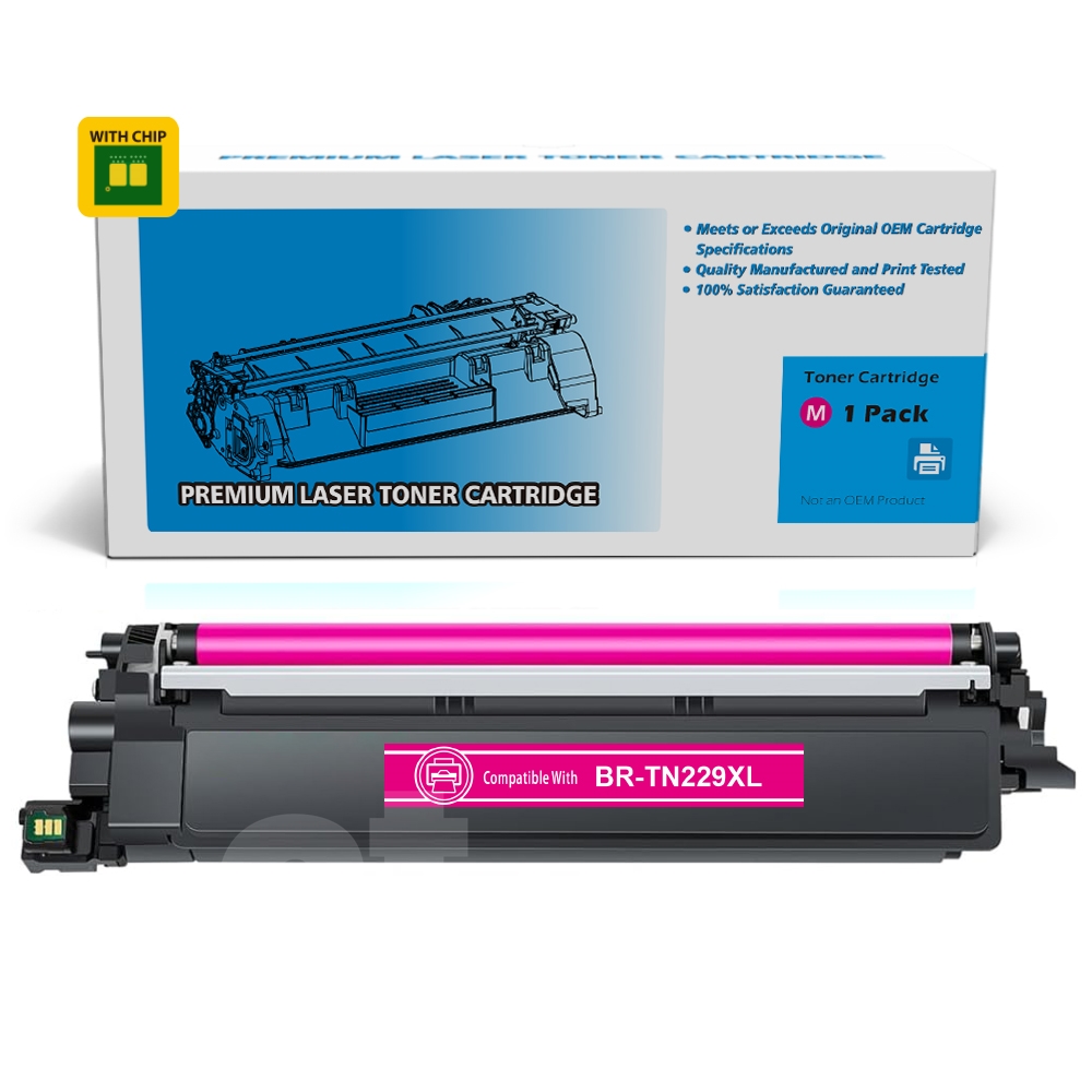 [With Chip] Brother TN-229XL TN229XL Compatible Magenta Toner Cartridge High Yield  - 1 Pack
