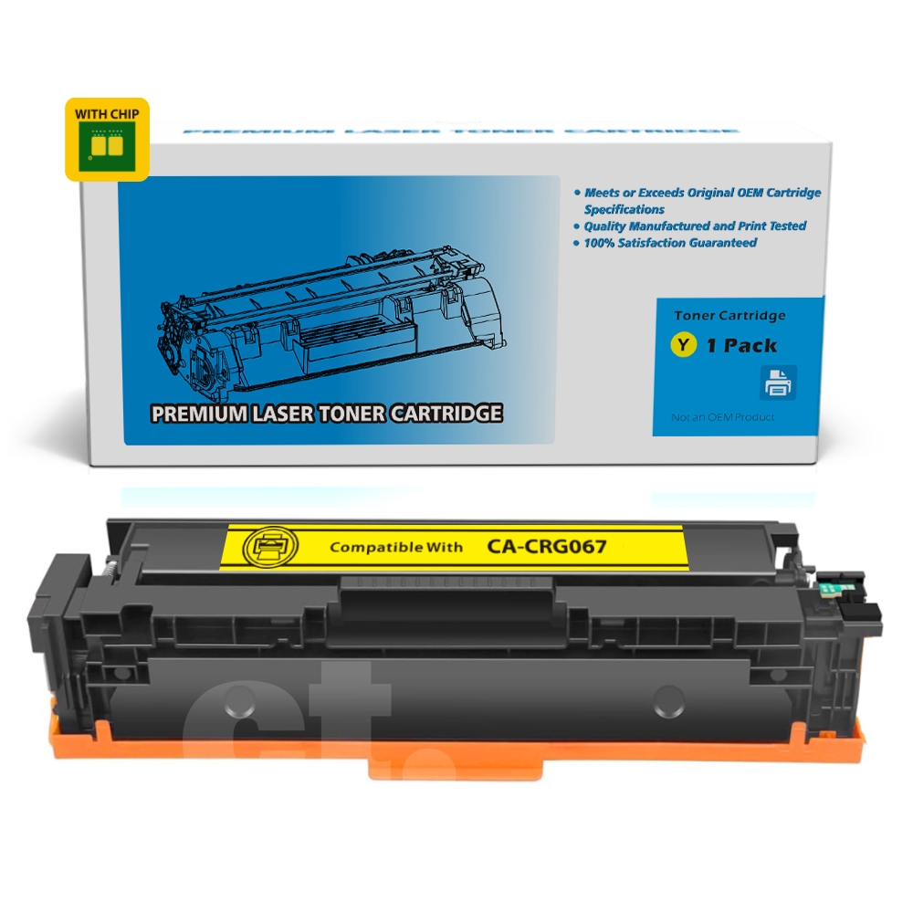 [With Chip] Canon CRG067 CRG 067 Compatible Yellow Toner Cartridge Standard Yield  - 1 Pack