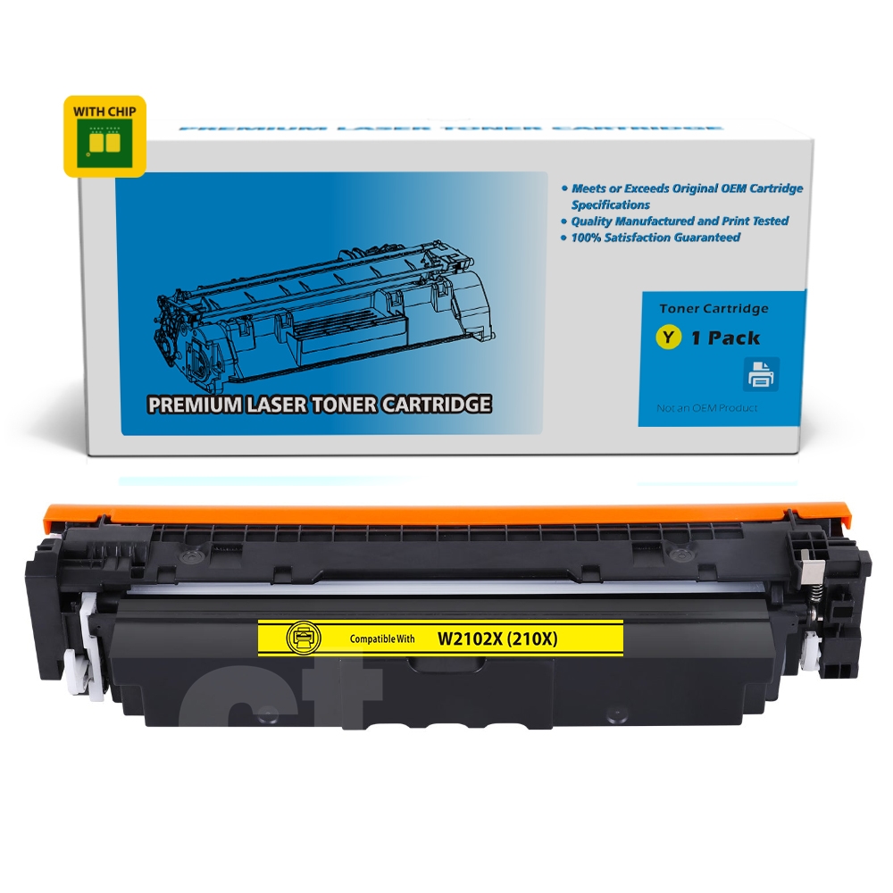 [With Chip] HP W2102X 210X Compatible Yellow Standard Yield Toner Cartridge - 1 Pack