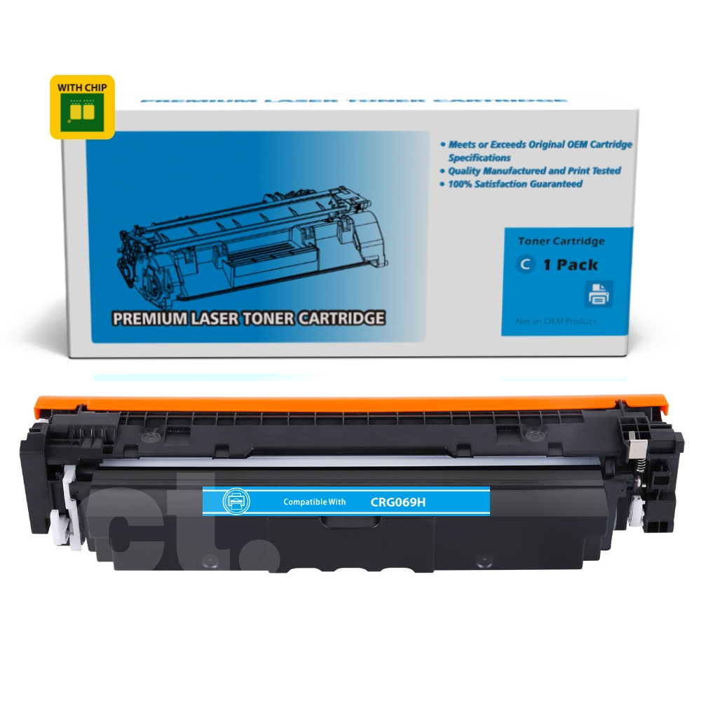 [With Chip] Canon CRG069H CRG 069H Compatible Cyan High Yield Toner Cartridge - 1 Pack