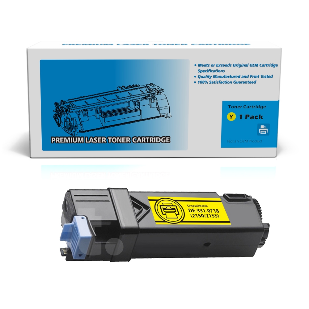 Dell 331-0718 9X54J NPDXG DE2150 Compatible Yellow High Yield Toner Cartridge -1 Pack