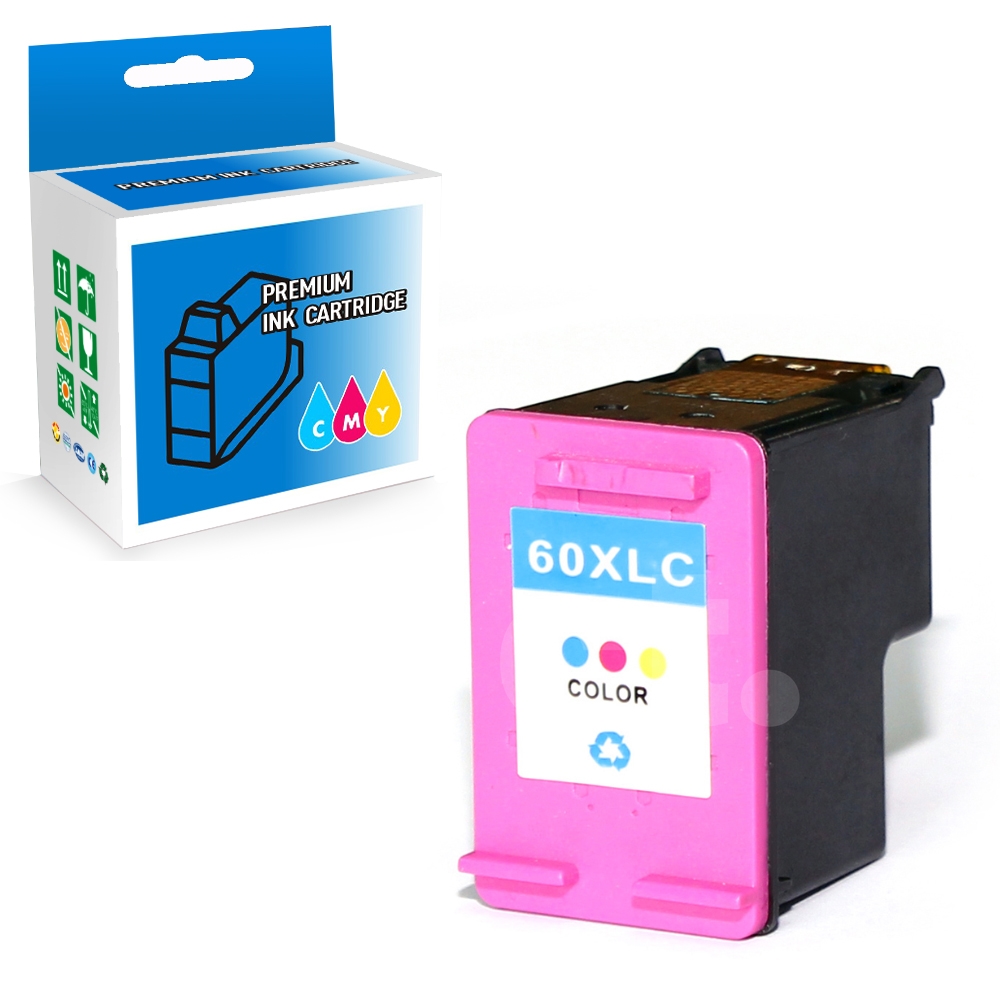 HP 60XL CC644WN Remanufactured Tri-Color High Yield Ink Cartridge -1 Pack