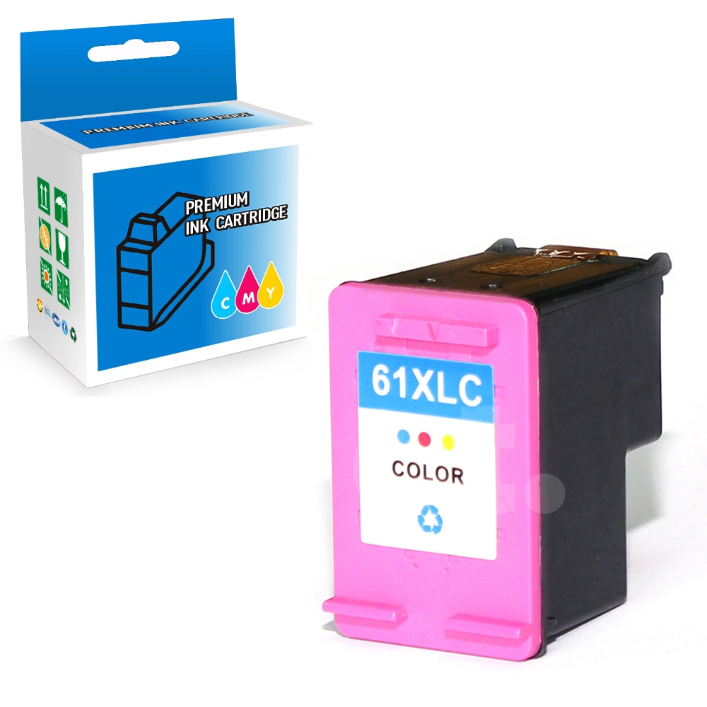 HP 61XL CH564WN Remanufactured Tri-Color High Yield Ink Cartridge -1 Pack