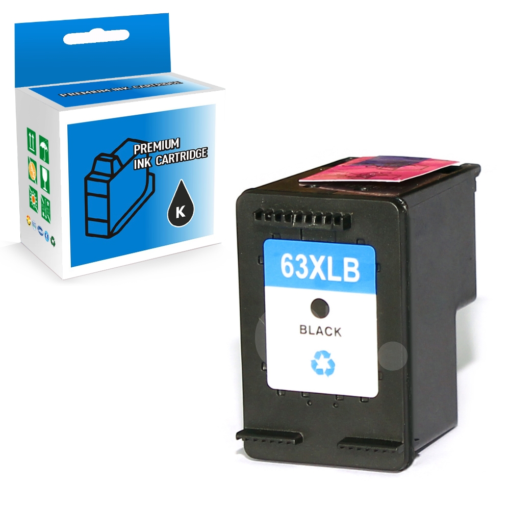 HP 63XL F6U64AN Remanufactured Black High Yield Ink Cartridge -1 Pack