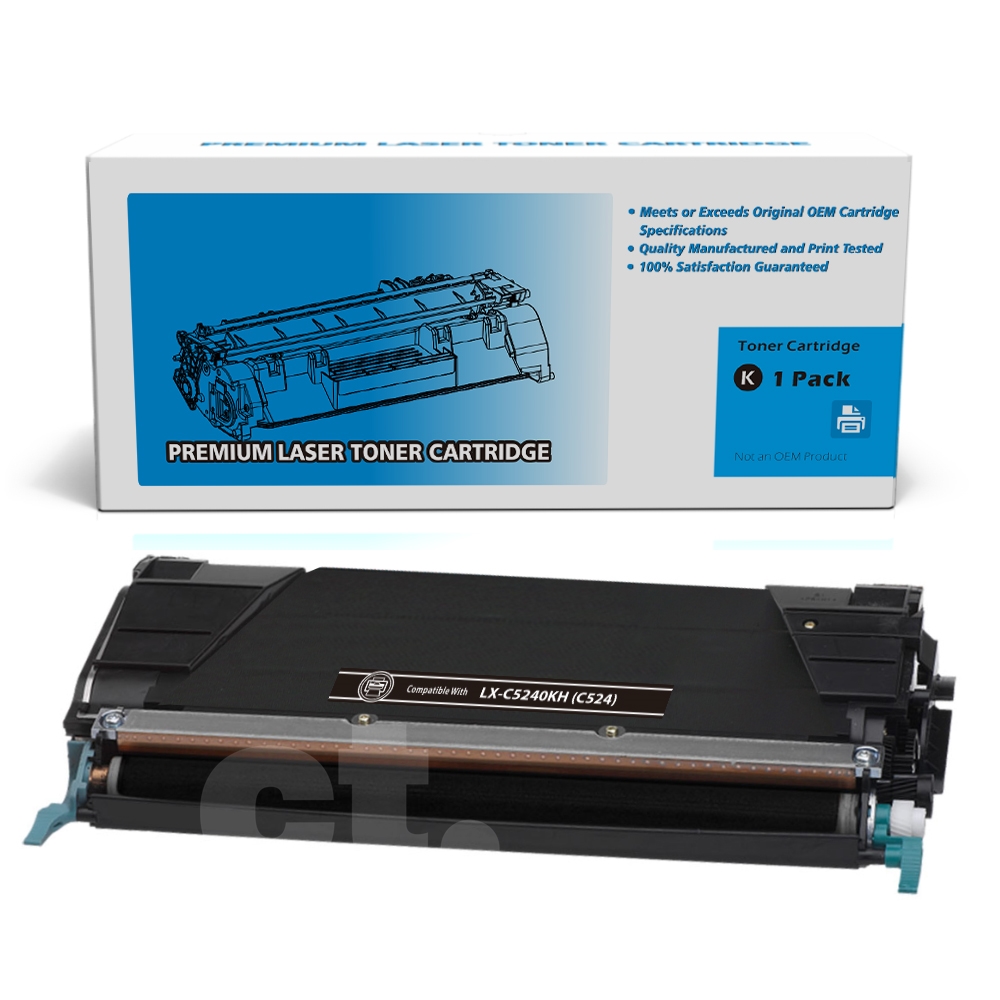 Lexmark C5240KH (C524) Remanufactured Black Standard Yield Toner Cartridge -1 Pack