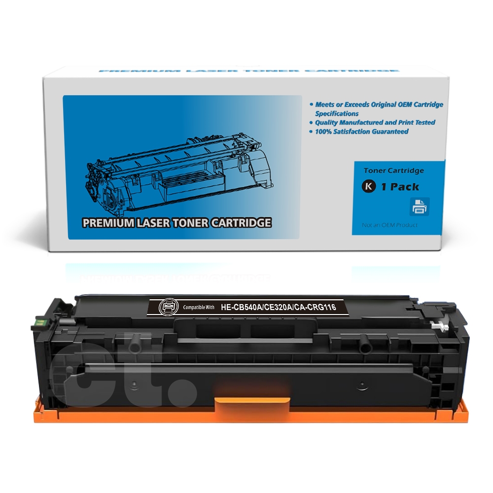 HP CB540A CE320A Canon CRG116 Compatible Black Standard Yield Toner Cartridge -1 Pack