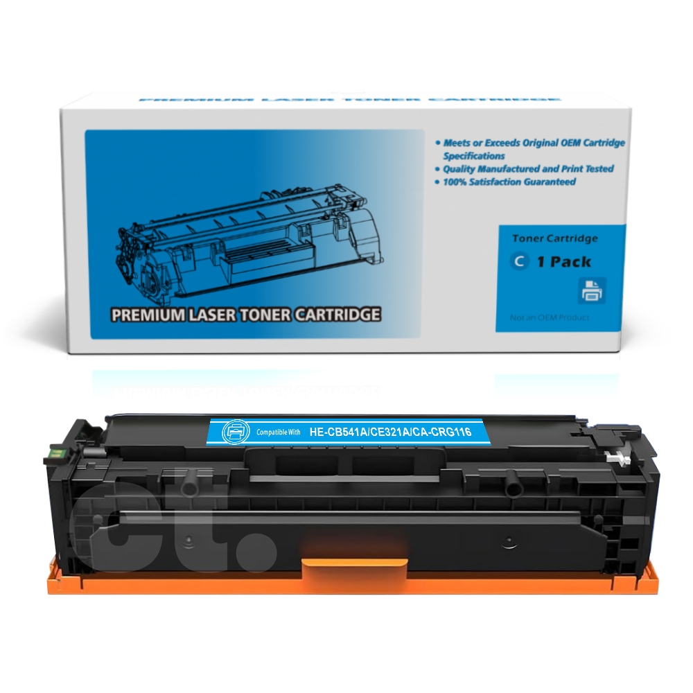 HP CB541A CE321A Canon CRG116 Compatible Cyan Standard Yield Toner Cartridge -1 Pack