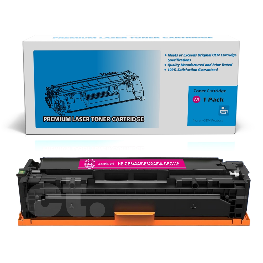 HP CB543A CE323A Canon CRG116 Compatible Magenta Standard Yield Toner Cartridge -1 Pack
