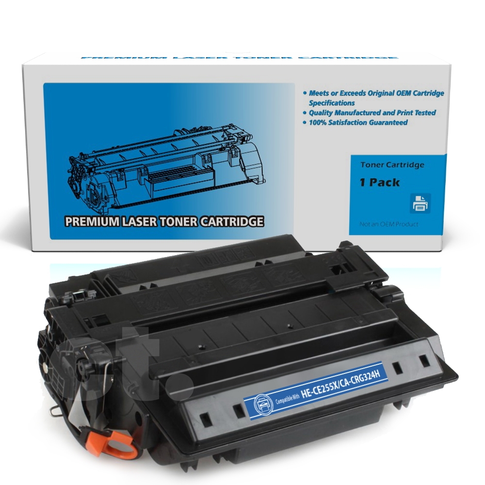HP CE255X 55X Canon CRG324H Compatible Black High Yield Toner Cartridge -1 Pack