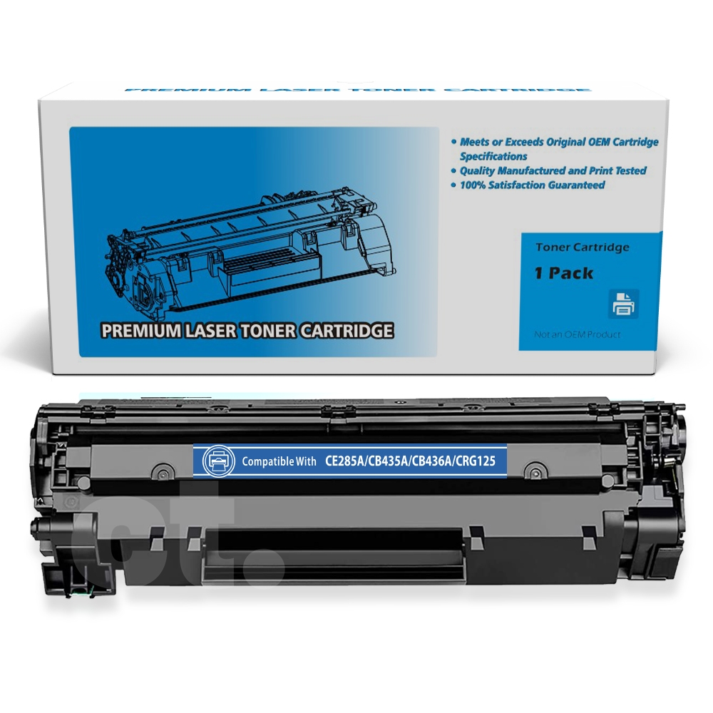 HP CE285A CB435A CB436A Canon CRG125 Compatible Black Standard Yield Toner Cartridge -1 Pack