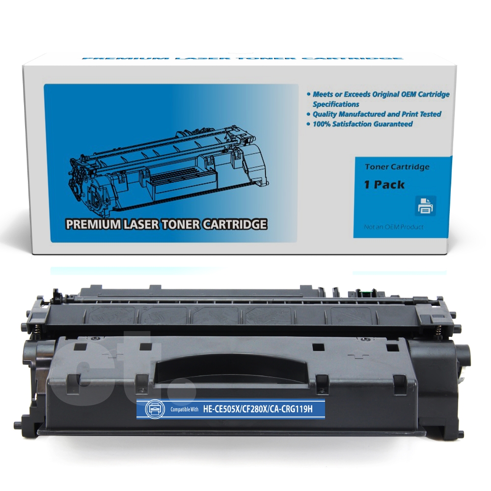 HP CE505X CF280X Canon CRG119H Canon CRG120 Compatible Black High Yield Toner Cartridge -1 Pack