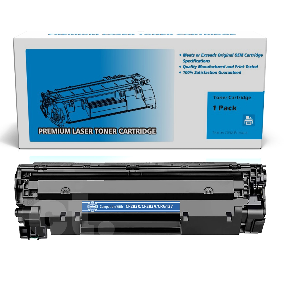 HP CF283X CF283A Canon CRG137 Compatible Black High Yield Toner Cartridge - 1 Pack