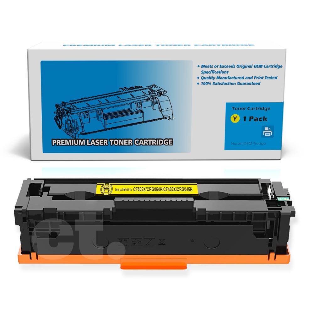 HP CF502X 202X Canon CRG054H CF402X 201X Canon CRG045H Compatible Yellow High Yield Toner Cartridge - 1 Pack