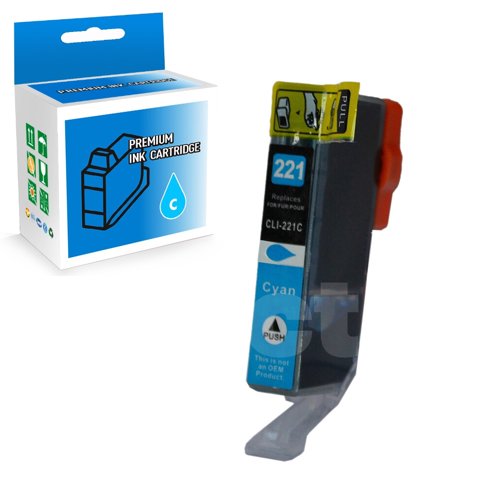 Canon CLI-221 Compatible Cyan Standard Yield Ink Cartridge -1 Pack