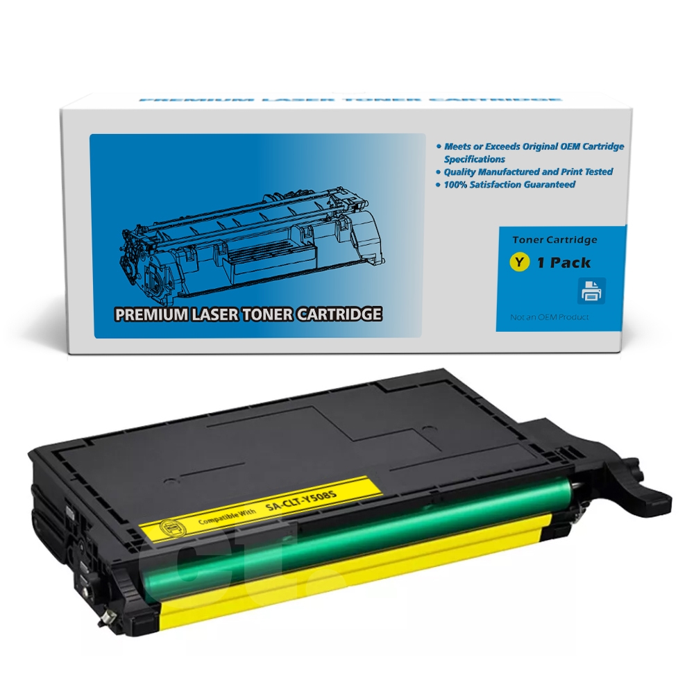 Samsung CLT-Y508L CLTY508L Remanufactured Yellow Standard Yield Toner Cartridge -1 Pack