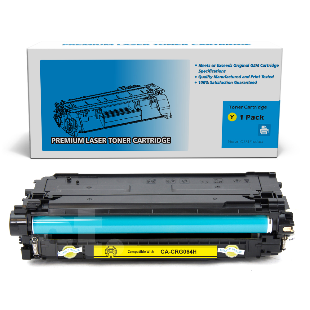 [With Chip] Canon CRG064H CRG 064H Compatible Yellow High Yield Toner Cartridge - 1 Pack
