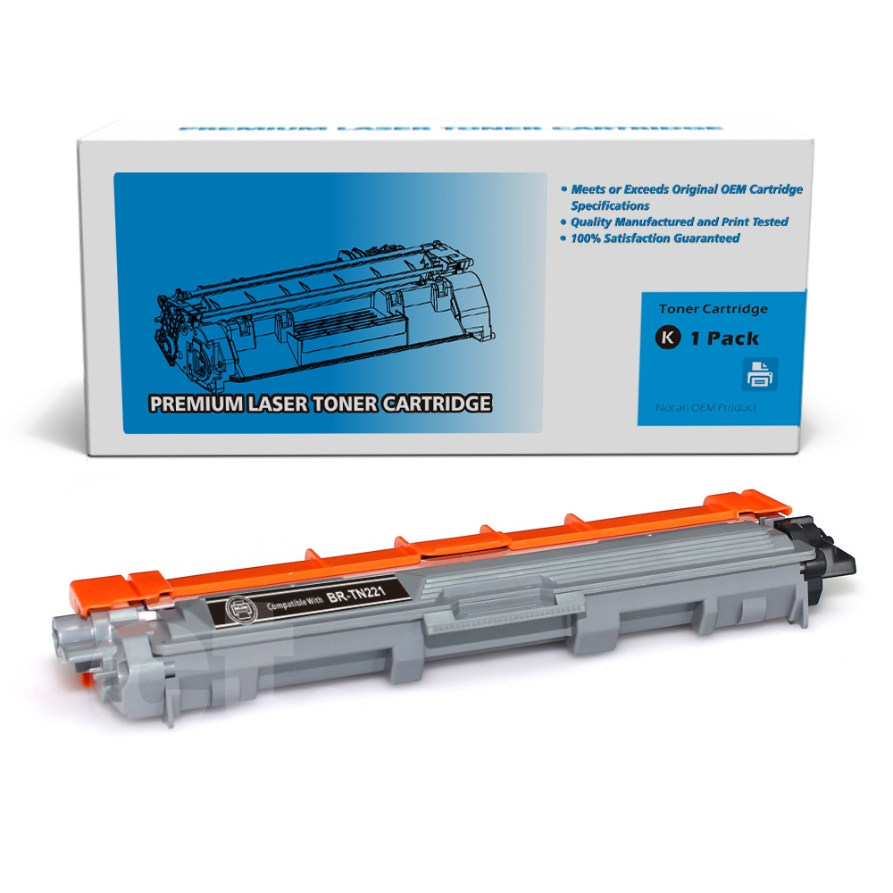 Brother TN-221 TN221 Compatible Black Standard Yield Toner Cartridge -1 Pack