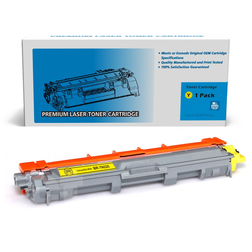 Brother TN-225 TN225 Compatible Yellow High Yield Toner Cartridge -1 Pack