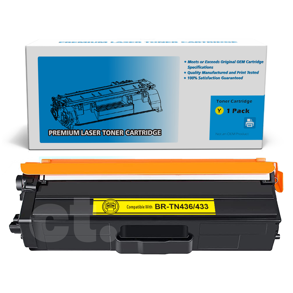 Brother TN-436 TN436 TN-433 TN433 Compatible Yellow Extra High Yield Toner Cartridge -1 Pack