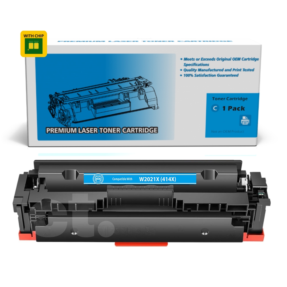 [With Chip] HP W2021X 414X Compatible Cyan Toner Cartridge High Yield  - 1 Pack