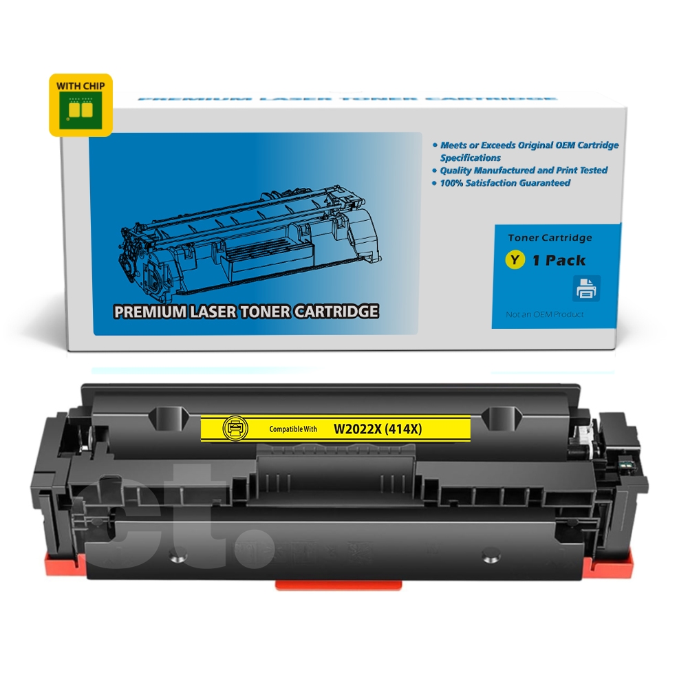 [With Chip] HP W2022X 414X Compatible Yellow Toner Cartridge High Yield  - 1 Pack