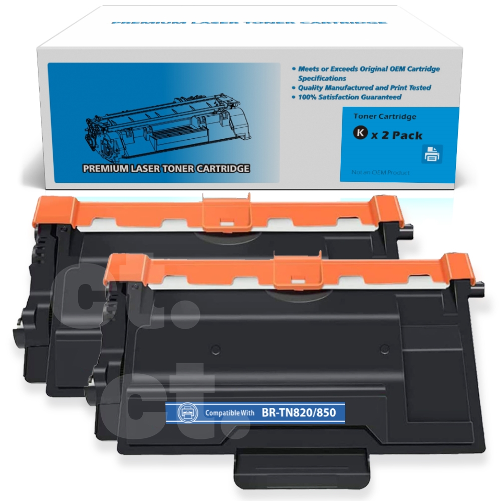 Brother TN-850 TN850 Compatible Black Toner Cartridge High Yield  - 2 Pack