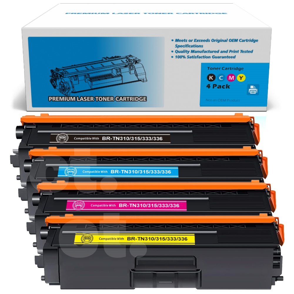 Brother TN-336 TN-315 Combo Compatible BK/C/M/Y Toner Cartridge High Yield  - 4 Pack