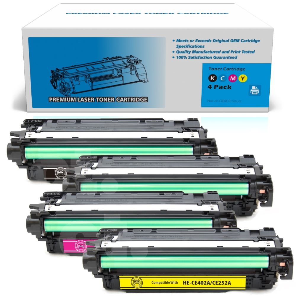 HP CE400X/1/2/3A 507X 507A CE250X/1/2/3A Compatible BK/C/M/Y Toner Cartridge High Yield  - 4 Pack