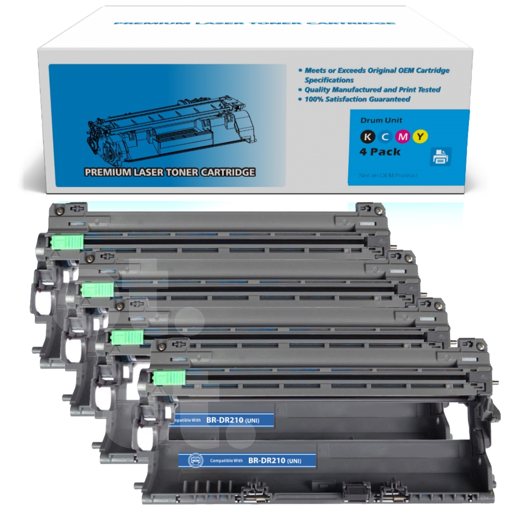 Brother DR-210CL DR210CL Universal Compatible BK/C/M/Y Drum Imaging Unit Standard Yield  - 4 Pack