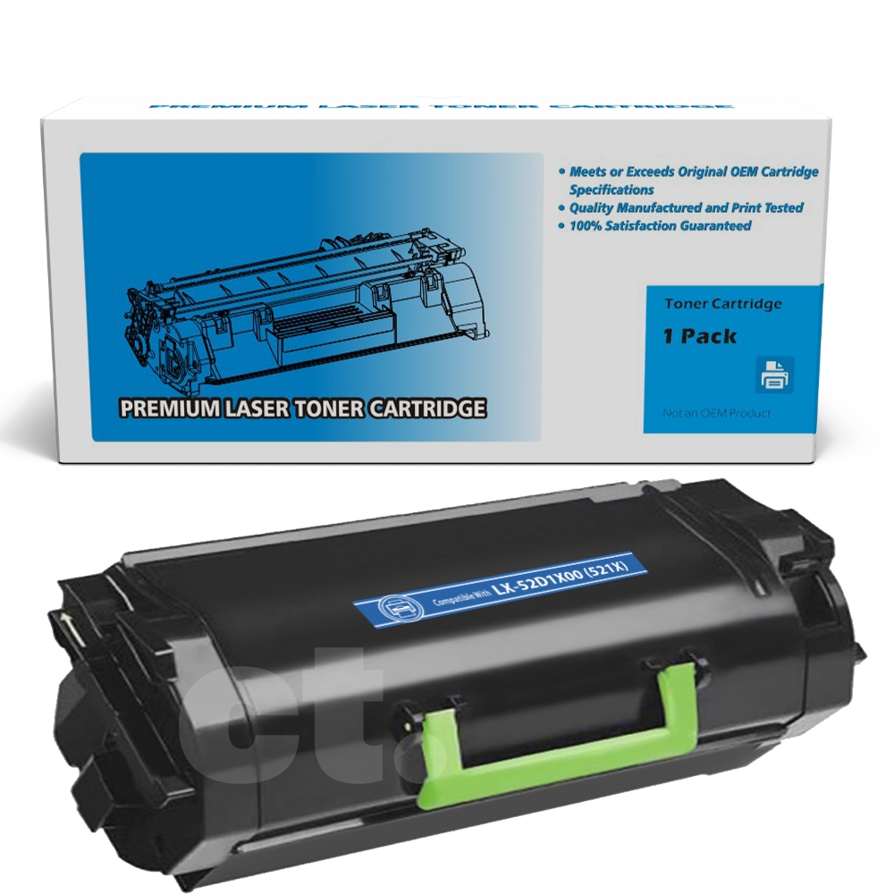 Lexmark 52D1X00 521X  Compatible Black Toner Cartridge Extra High Yield  - 1 Pack