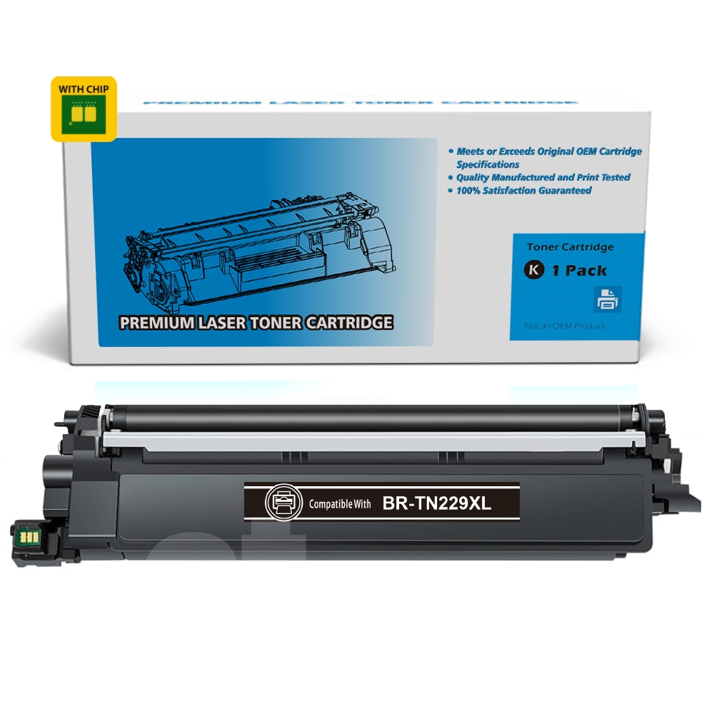 [With Chip] Brother TN-229XL TN229XL Compatible Black Toner Cartridge High Yield  - 1 Pack