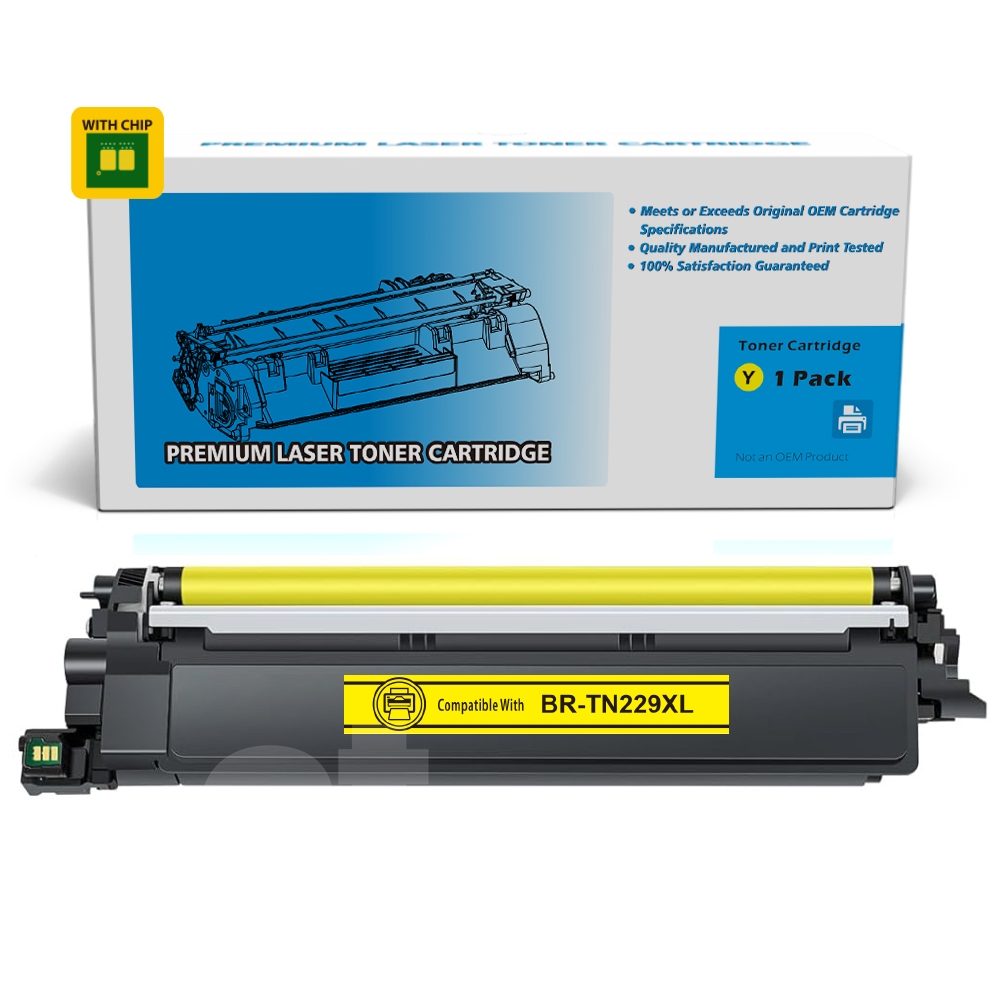 [With Chip] Brother TN-229XL TN229XL Compatible Yellow Toner Cartridge High Yield  - 1 Pack