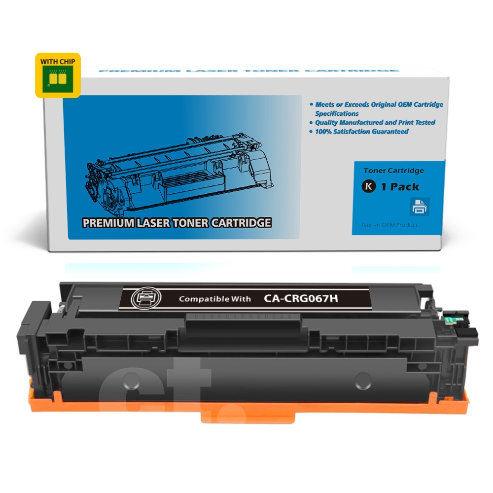 [With Chip] Canon CRG067H CRG 067H Compatible Black High Yield Toner Cartridge - 1 Pack
