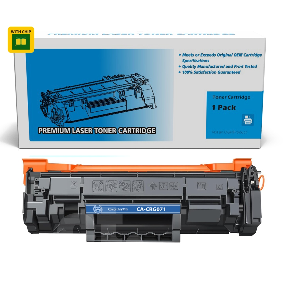 [With Chip] Canon CRG071 CRG 071 Compatible Black Standard Yield Toner Cartridge - 1 Pack
