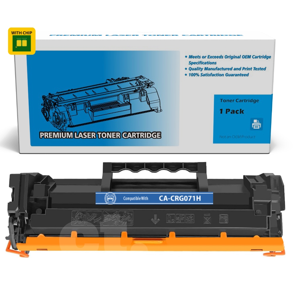 [With Chip] Canon CRG071H CRG 071H Compatible Black High Yield Toner Cartridge - 1 Pack