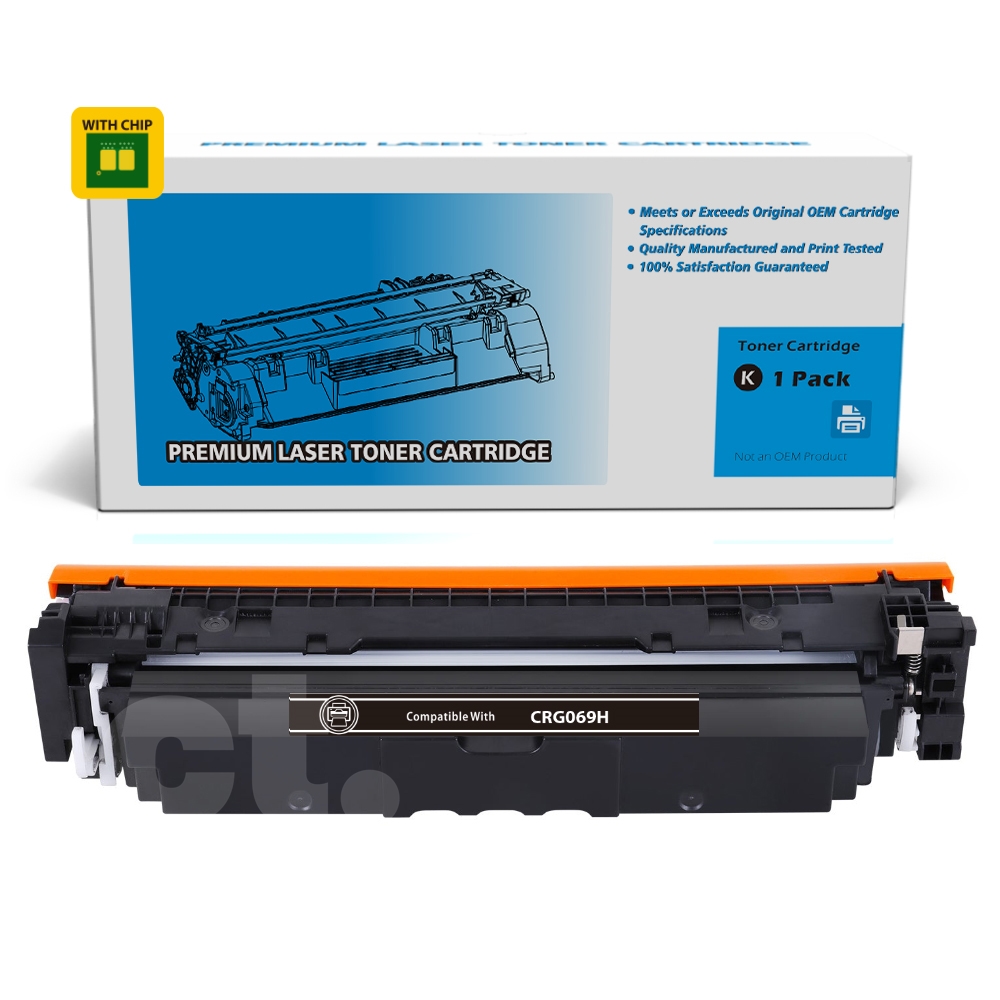 [With Chip] Canon CRG069H CRG 069H Compatible Black High Yield Toner Cartridge - 1 Pack