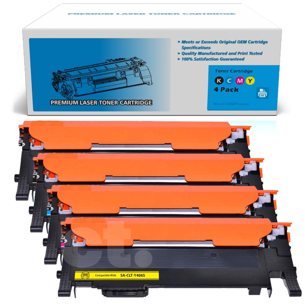 Samsung CLT-406S CLT406S Combo Compatible BK/C/M/Y Toner Cartridge Standard Yield  - 4 Pack