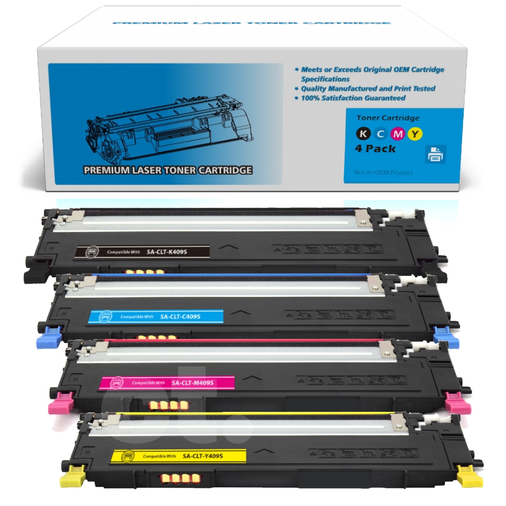 Samsung CLT-409S CLT409S Combo Compatible BK/C/M/Y Toner Cartridge Standard Yield  - 4 Pack