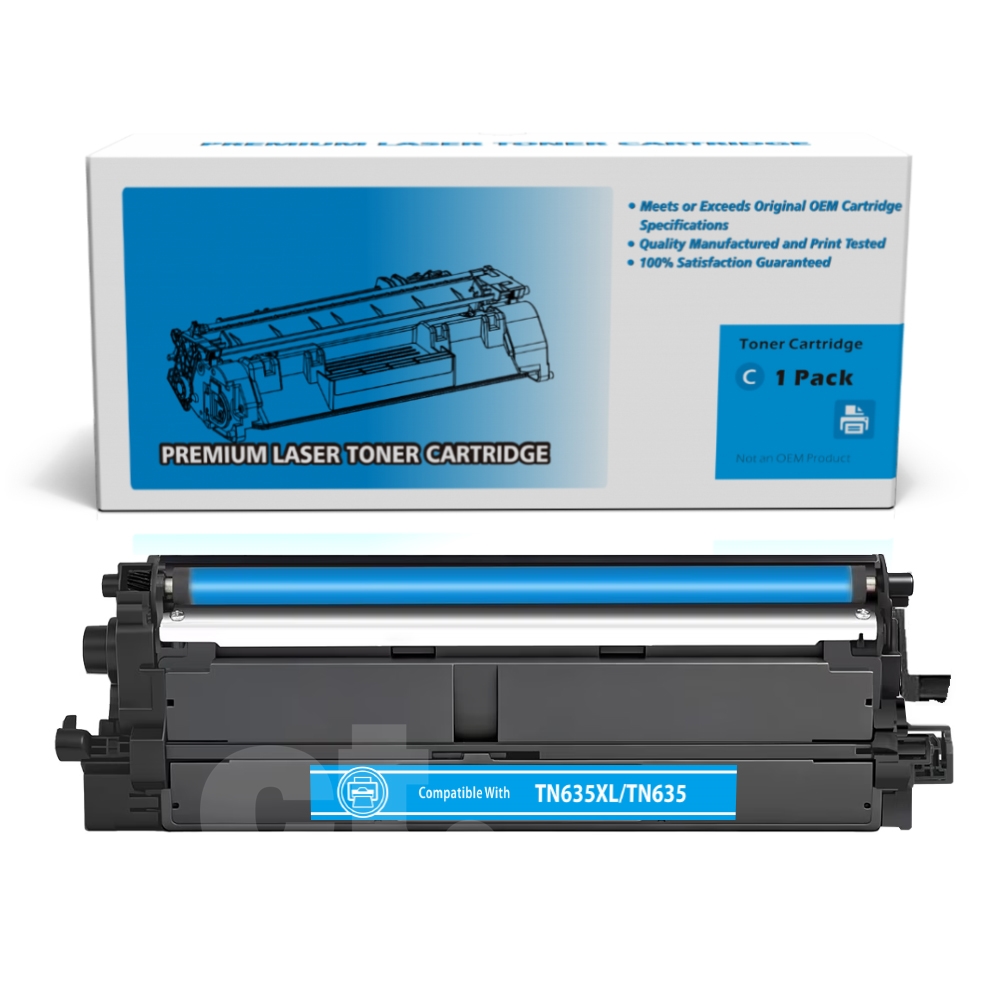 [With Chip] Brother TN635XL TN-635XL TN635 TN-635 Compatible Cyan High Yield Toner Cartridge  - 1 Pack