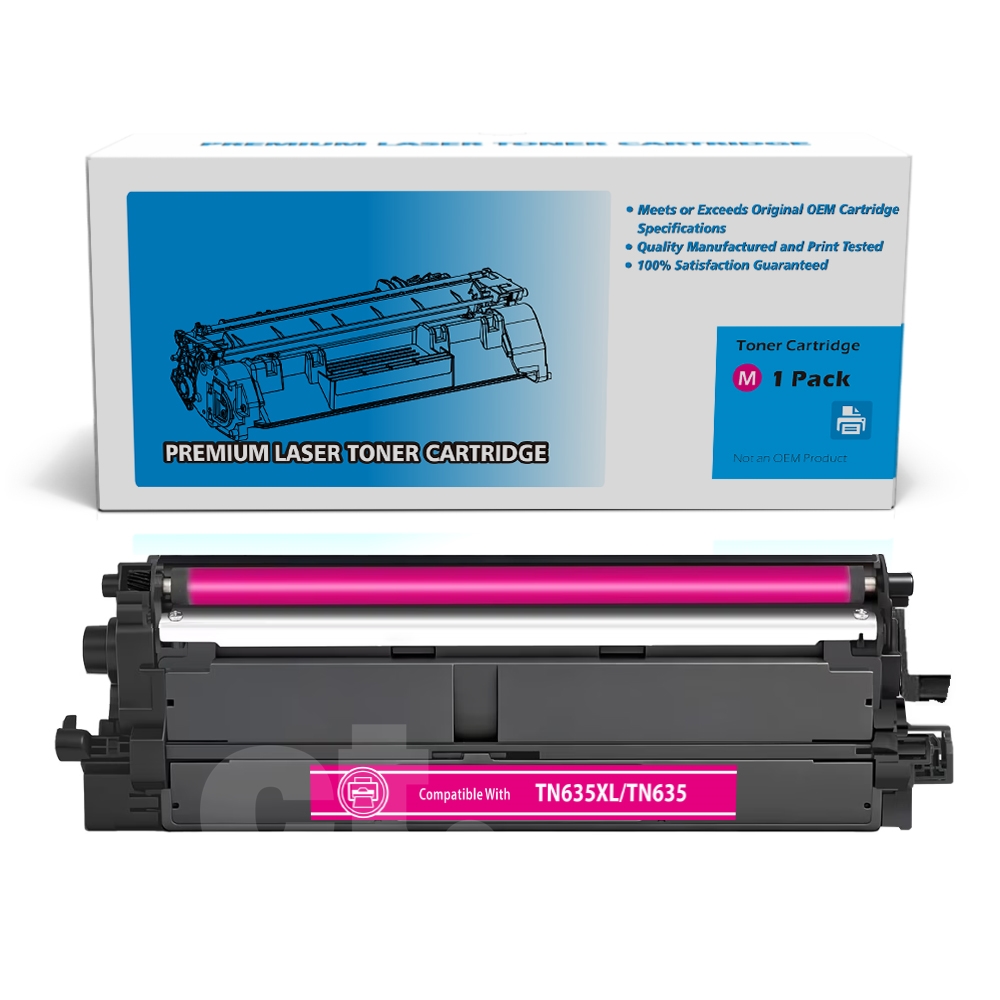 [With Chip] Brother TN635XL TN-635XL TN635 TN-635 Compatible Magenta High Yield Toner Cartridge  - 1 Pack