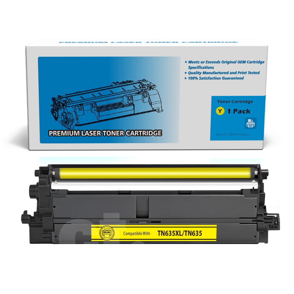 [With Chip] Brother TN635XL TN-635XL TN635 TN-635 Compatible Yellow High Yield Toner Cartridge  - 1 Pack