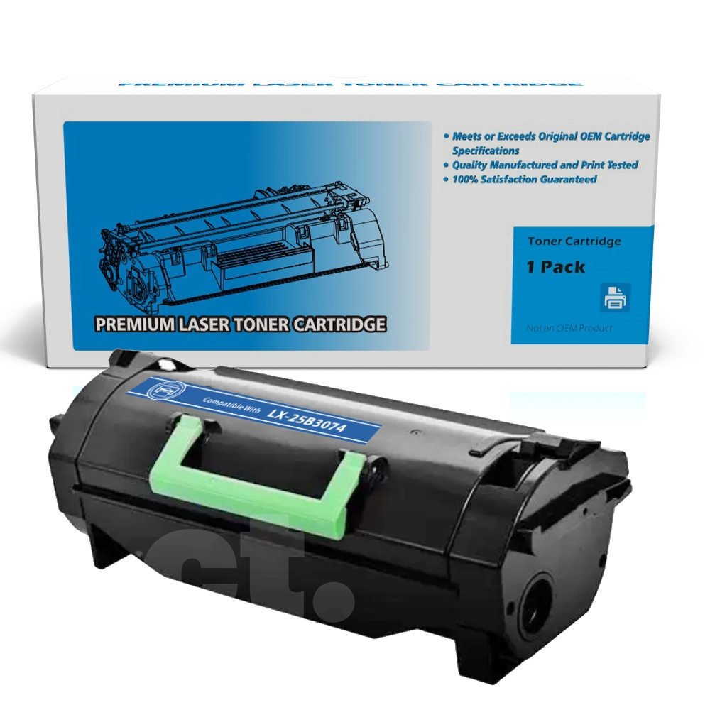 [With Chip] Lexmark 25B3074 Compatible Black Extra High Yield Toner Cartridge - 1 Pack