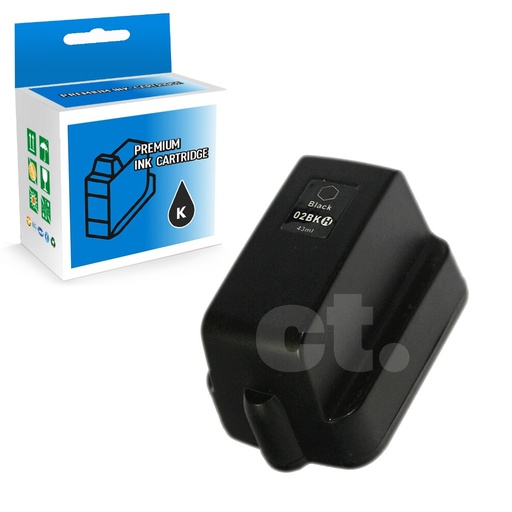 [164140115274] HP 02 C8721WN Compatible Black Standard Yield Ink Cartridge -1 Pack